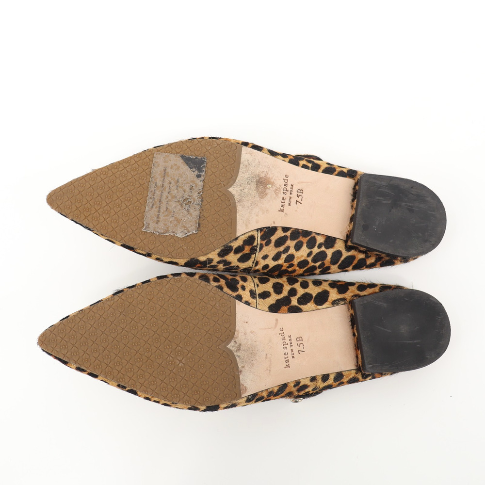 Kate Spade Leopard Print Pointed Toe Slingback Flats - Brown - Picture 7 of 12